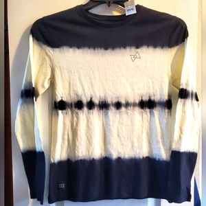 NWT Denim and Flower Boys 11/12 Year Black and White Tie Die Long Sleeve